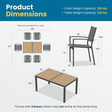 Load image into Gallery viewer, 7 Piece Gray Patio Dining Set With Hdps Table And Textilene Chairs For Outdoor Use, Metal Furniture
