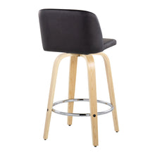 Load image into Gallery viewer, Toriano - Contemporary Fixed-Height Counter Stool With Swivel And Round Footrest (Set of 2)
