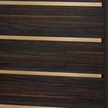 Load image into Gallery viewer, Marble / Solid Wood Stainless Steel Five Drawer Chest - Dark Brown
