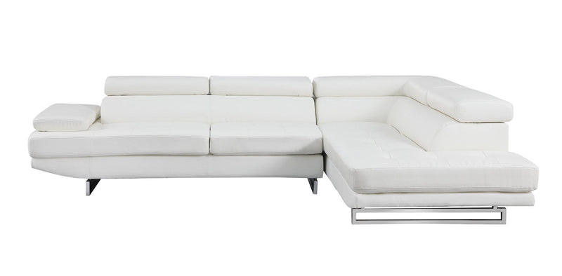 Leather L Shaped Two Piece Corner Sectional - Gray
