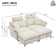 Load image into Gallery viewer, Modern Deep Seat Sectional Sofa With Ottoman
