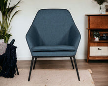 Load image into Gallery viewer, Faux Leather And Black Metal Modern Armchair - Dark Teal
