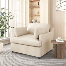 Load image into Gallery viewer, Oversized Accent Chair Comfortable Armrest Cushions, Versatile Neutral Style, Elegant Design, Durable Frame

