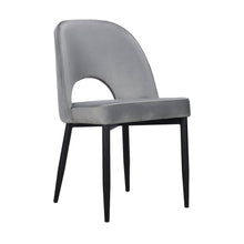 Load image into Gallery viewer, Slipcovered Upholstered Velvet Partially Open Back Dining Side Chairs (Set of 2) - Gray
