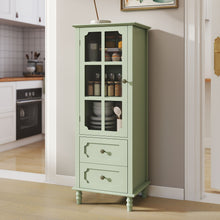 Load image into Gallery viewer, Minimalism Buffet Cabinet With Glass Doors And Double Drawer
