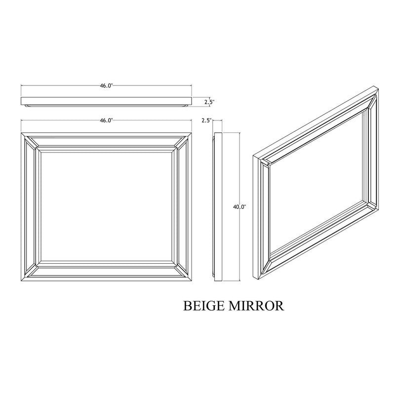 Ciara - Upholstered Mirror - Beige