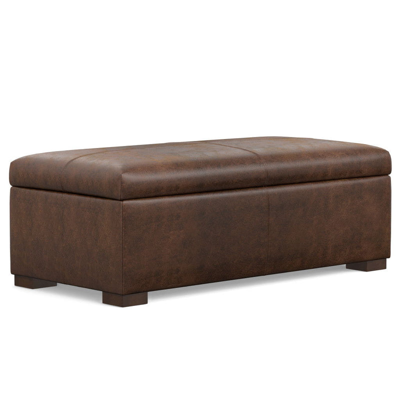 48" Upholstery Storage Ottoman - Walnut / Brown