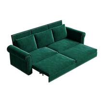 Load image into Gallery viewer, 3 In 1 Convertible Sleeper Sofa With Nailhead Trim &amp; Rolled Arm
