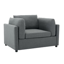 Load image into Gallery viewer, Wide Modern Oversized Armchair With Ottoman Stool, Single Sofa With Lumbar Support, Accent Chair
