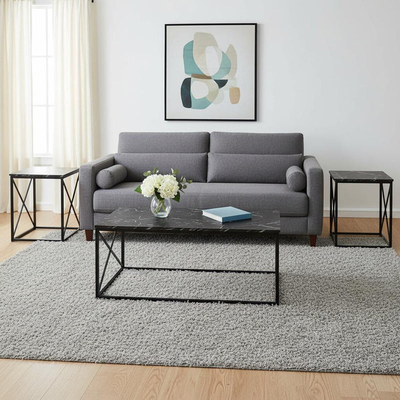 Metal Coffee Table (Set of 3) - Black