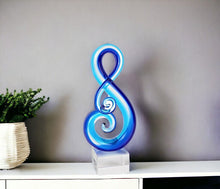 Load image into Gallery viewer, Murano Modern Abstract Tabletop Sculpture (386756) - Clear / Blue
