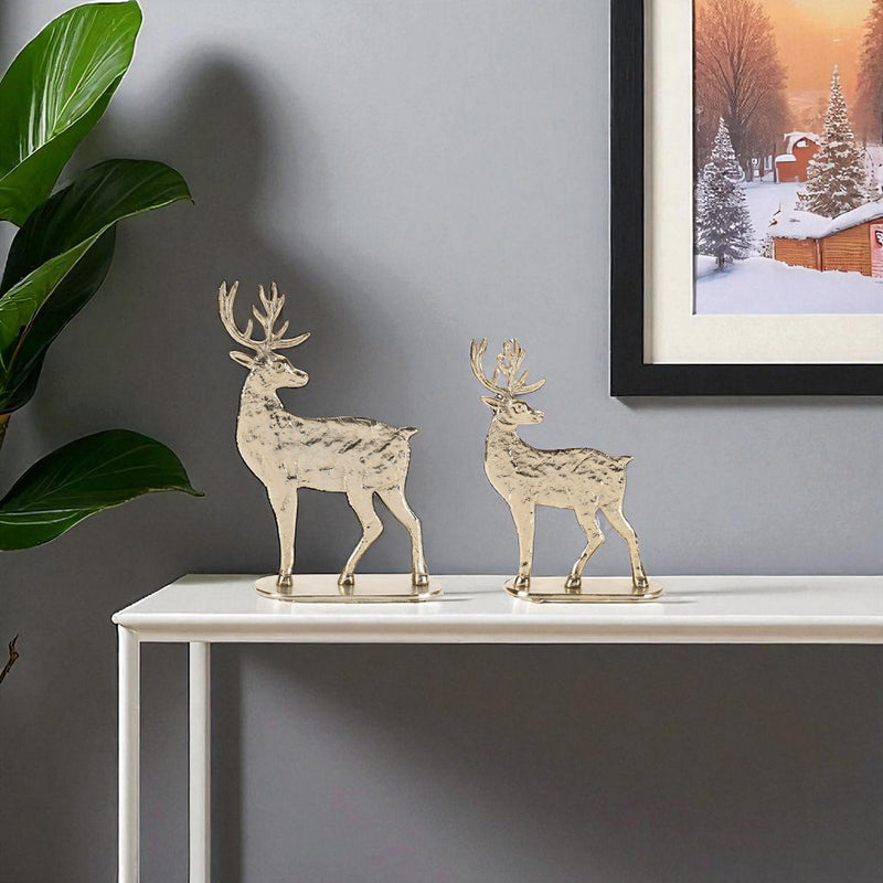Deer Christmas Figurine (Set of 2) - Gold