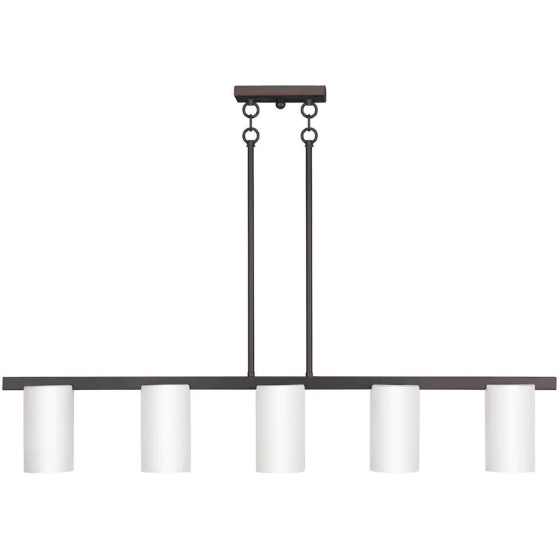5 Light Dimmable Chandelier With Shades - Bronze