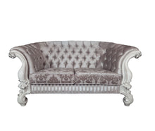 Load image into Gallery viewer, Velvet Loveseat And Toss Pillows - Ivory / Off White
