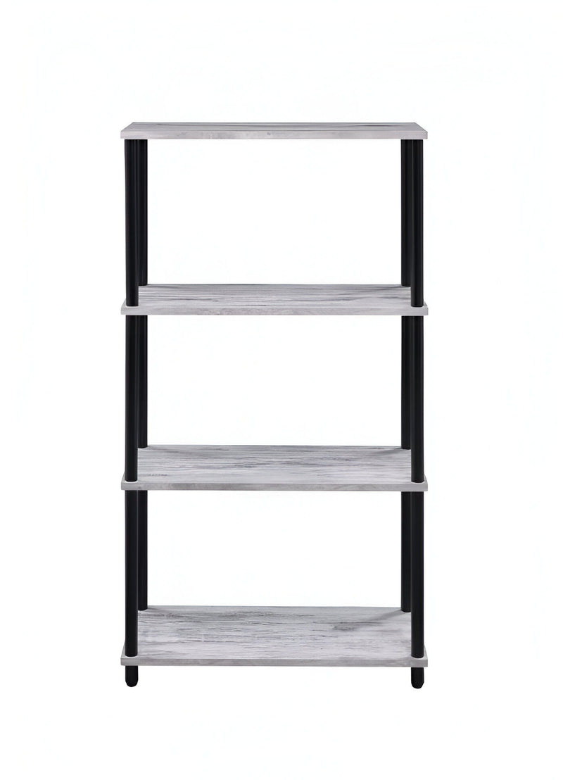 Four Tier Etagere Bookcase (486301) - Antiqued White / Black