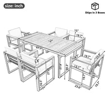 Load image into Gallery viewer, 7 Pieces Outdoor Dining Set Patio Dining Table And Chair Set With And Removable Cushions For Patio
