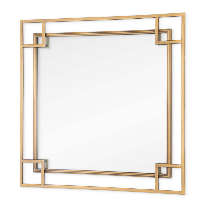 22" Metal Square Accent Mirror - Gold