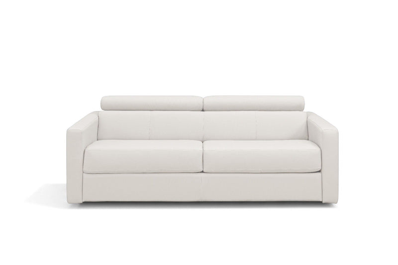Leather Sleeper Sofa - White