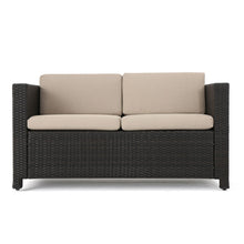 Load image into Gallery viewer, Puerta - Loveseat Outdoor Seating With Water Resistant Cushions - Dark Brown
