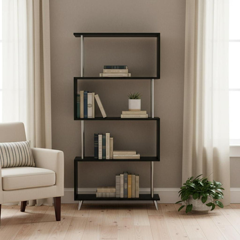 Four Tier Etagere Bookcase (490166) - Black