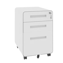 Load image into Gallery viewer, 3-Drawer Mobile File Cabinet With Lock, On Casters, Holds A4/Letter Files
