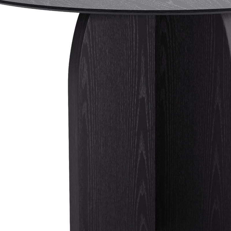 45" Solid Wood Pedestal Base Round Top Dining Table - Black