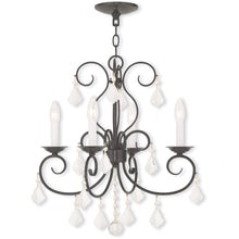 Load image into Gallery viewer, Four Light Metal Dimmable Chandelier With Shades - Bronze / Clear
