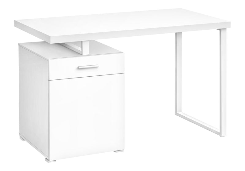 47" Wood And Metal Sled Computer Desk - White