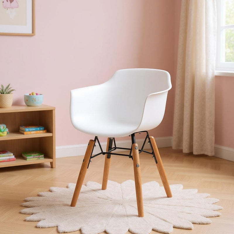 Heavy Duty Plastic And Wood Juvenile Side Chairs (Set of 4) - White