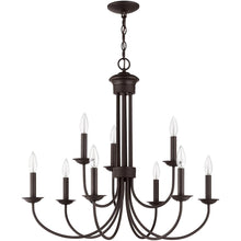 Load image into Gallery viewer, 27" Nine Light Dimmable Chandelier With Shades - Bronze
