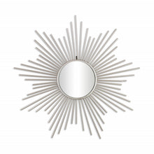 Load image into Gallery viewer, Striking Metal Sunburst Design Wall Mirror - Silver
