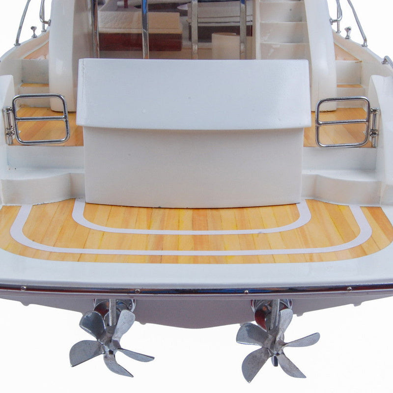 Hand Painted Model Boat (624225) - White / Blue