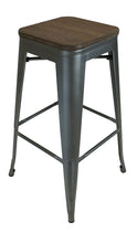 Load image into Gallery viewer, Steel Backless Bar Height Bar Chairs (Set of 4) - Brown And Gunmetal
