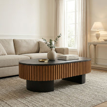 Load image into Gallery viewer, Elliptical Living Room Coffee Table With Hidden Storage And Removable Tabletop
