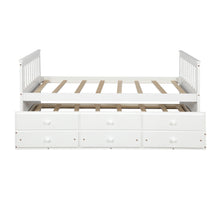 Load image into Gallery viewer, TOPMAX Captain&#39;s Bed Twin Daybed with Trundle Bed and Storage Drawers, White
