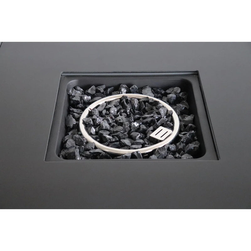 Durable Construction Outdoor Fire Pit Table With Lid - Gray