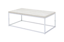 Load image into Gallery viewer, Manufactured Wood And Metal Rectangular Coffee Table - Chrome And White Oak

