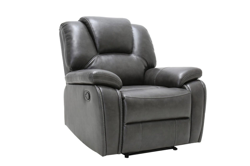 Leather Match Manual Gliding Recliner (329706) - Gray
