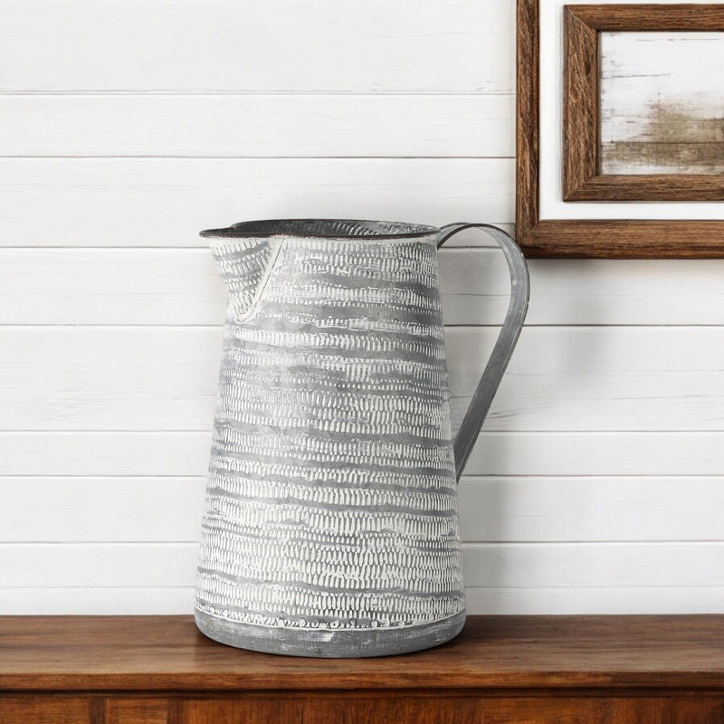 Abstract Jug Vase - Gray / White