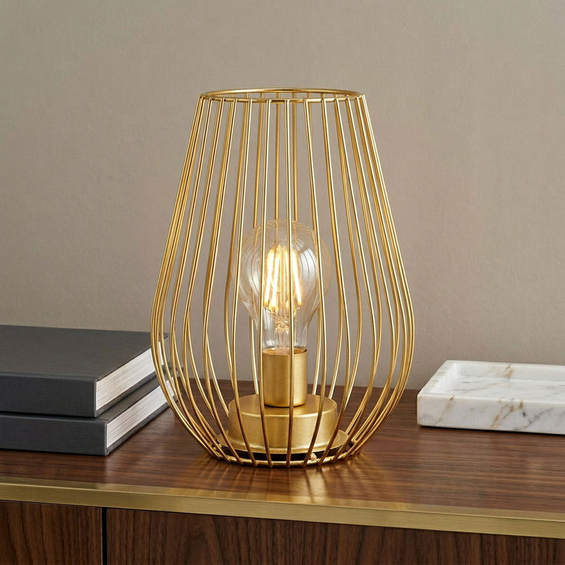 Geometric Novelty Lantern With Novelty Shade - Gold