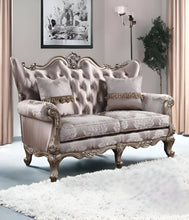 Load image into Gallery viewer, Silk Blend Loveseat And Toss Pillows - Pink / Platinum
