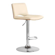 Load image into Gallery viewer, 42" Faux Leather Swivel Low Back Adjustable Height Bar Chair - Cream / Silver
