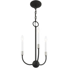 Load image into Gallery viewer, 19" Three Light Metal Dimmable Chandelier With Shades - Black

