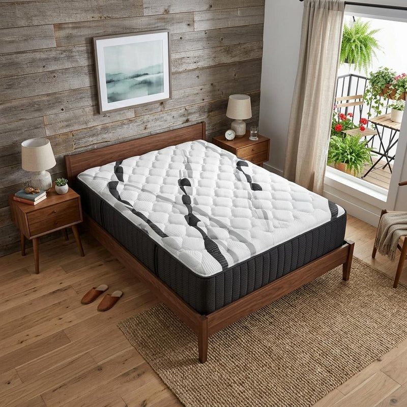 Graphite And Titanium Infused Gel Memory Foam Firm Hybrid Mattress - Split California King
