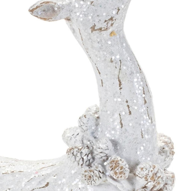 Poly Deer Christmas Figurine (Set of 2) - White