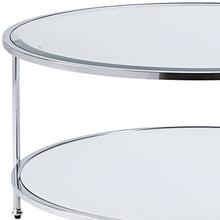 Load image into Gallery viewer, Glass Metal Round Mirrored Coffee Table - Chrome
