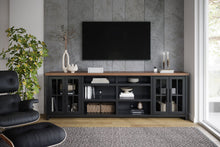Load image into Gallery viewer, TV Stand Console For TVs Up To 100" - Black / Whiskey
