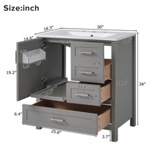 Load image into Gallery viewer, Modern Bathroom Vanity With Ceramic Sink, Solid Frame And Storage Solutions
