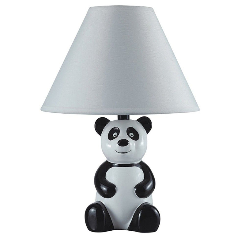 Panda Ceramic Table Lamp With Shade - White