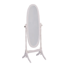 Load image into Gallery viewer, 60" Oval Wood Framed Freestanding Cheval Mirror - White
